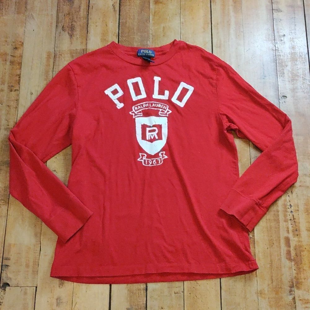 Polo Ralph Lauren shirt size 14 to 16 cotton long sleeve red